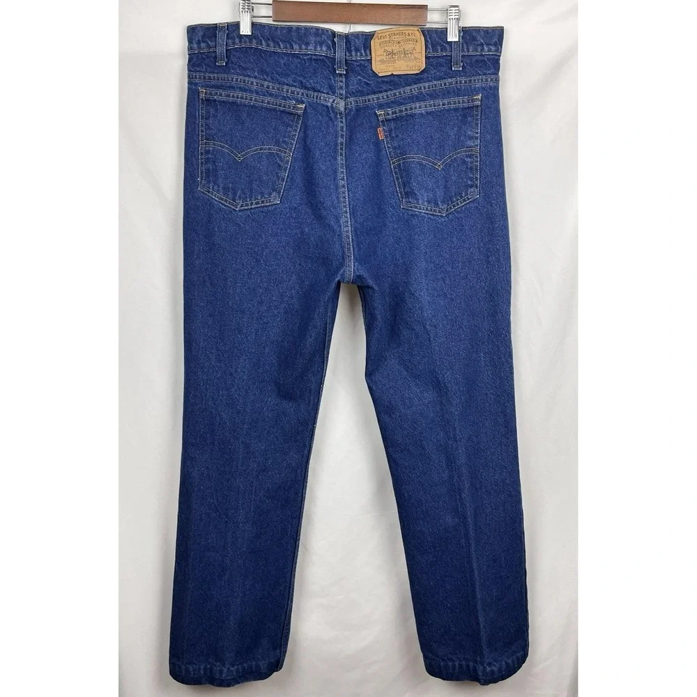 Levi's 517 Bootcut Orange Tab Jeans 40x32 Fits 38x30 USA Dark Wash True Vintage